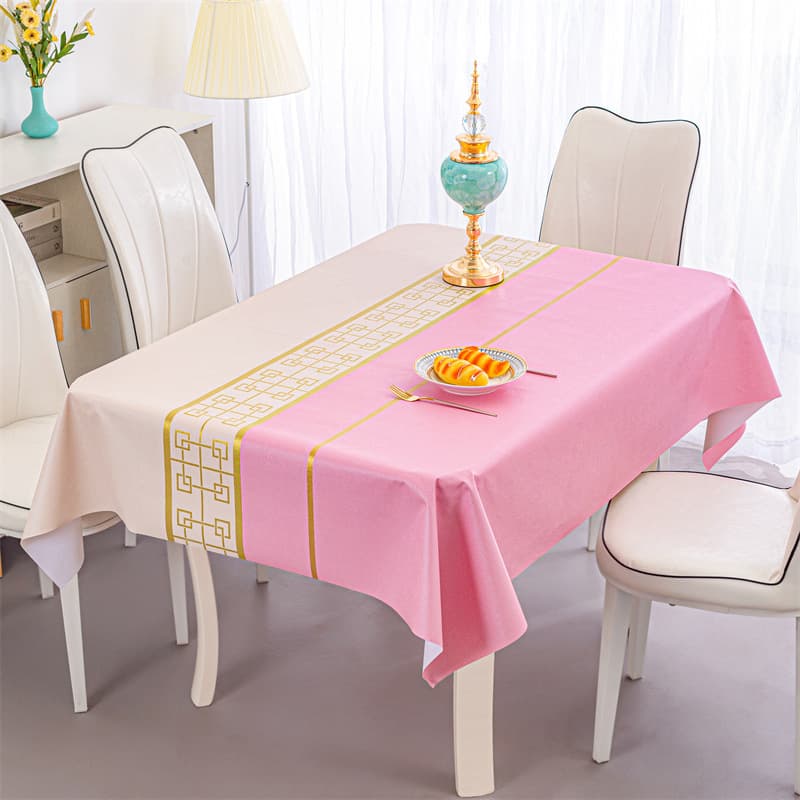 Ins-style embroidered table runner, waterproof, heat-resistant, non-slip PVC tablecloth, rectangular coffee table cloth, thickened yarn fabric