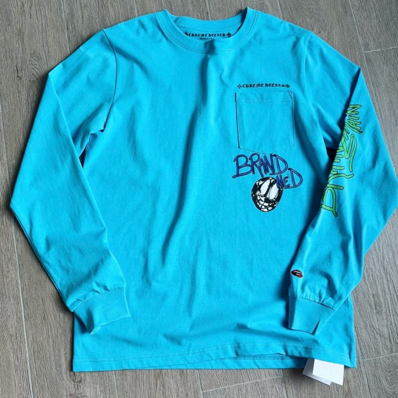 Ch Crow's new MB. Limited long-sleeved T-shirt for men and women, cotton round neck, trendy brand, high street, American men's foreign trade
