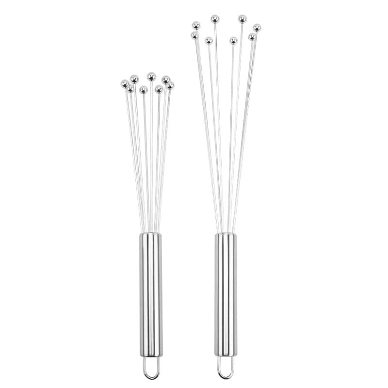 Stainless Steel Ball Whisk Tube Handle Manual Mixer Milk Frother Foamer Multi-functional Baking Tool Wholesale