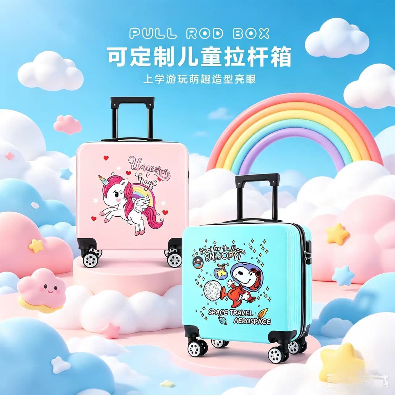 Manufacturer wholesale 20-inch cartoon children's trolley case 14-inch suitcase primary school girl suitcase male password box