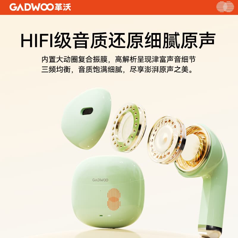 [IP*4 Waterproof] Ge Woo Mini TWS Bluetooth Earbuds for Apple Huawei Xiaomi Sports Earphones Light Green