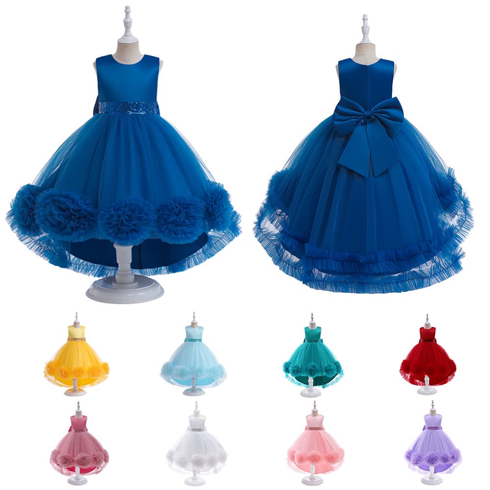 New Children's Flower Girl Dress Princess Dress Mesh Train Dress