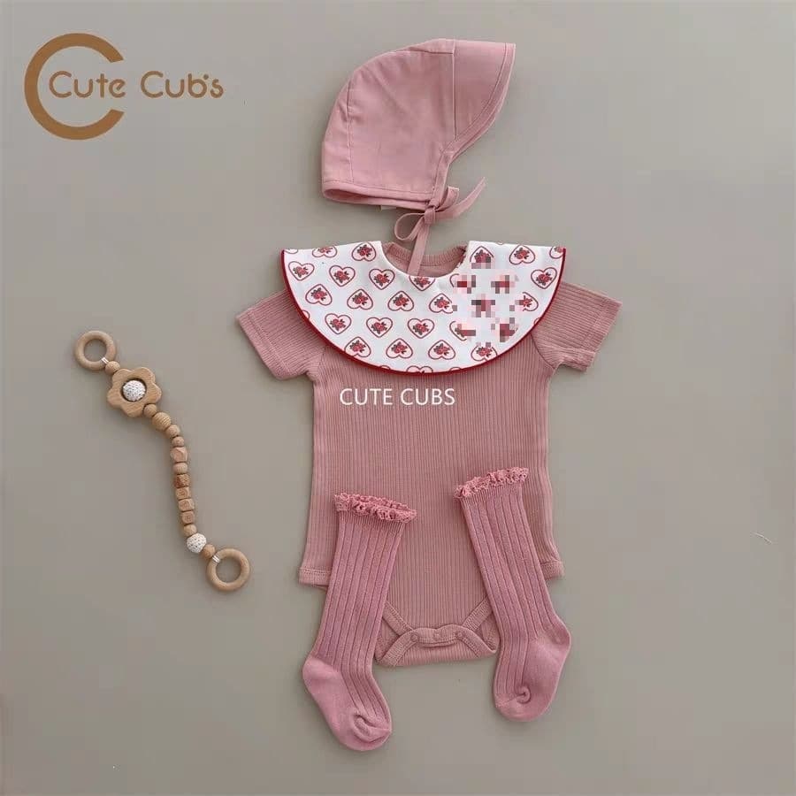 Baby summer jumpsuits for men and women, newborns, stylish full-month baby romper clothes, short-sleeved padded clothes, cotton