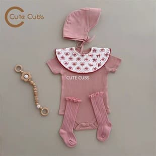 Baby Bodysuit Summer Onesie Newborn Boys Girls Trendy Full Moon Baby Romper Short Sleeve Bodysuit Cotton