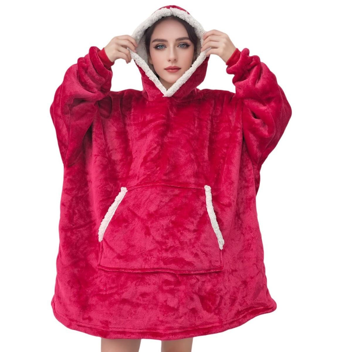 TEMU Amazon Cross-border Lazy Pullover Sleepwear Warm Clothing Sherpa Hoodie Blanket TV Blanket