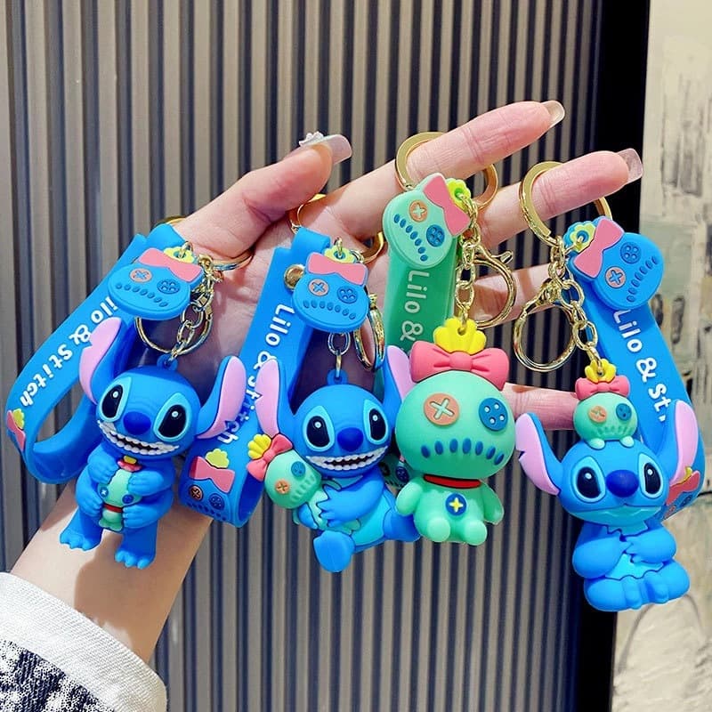 100 Classic Stitch Figure Silicone Keychain Accessory PVC Claw Machine Small Gift Pendant Charm