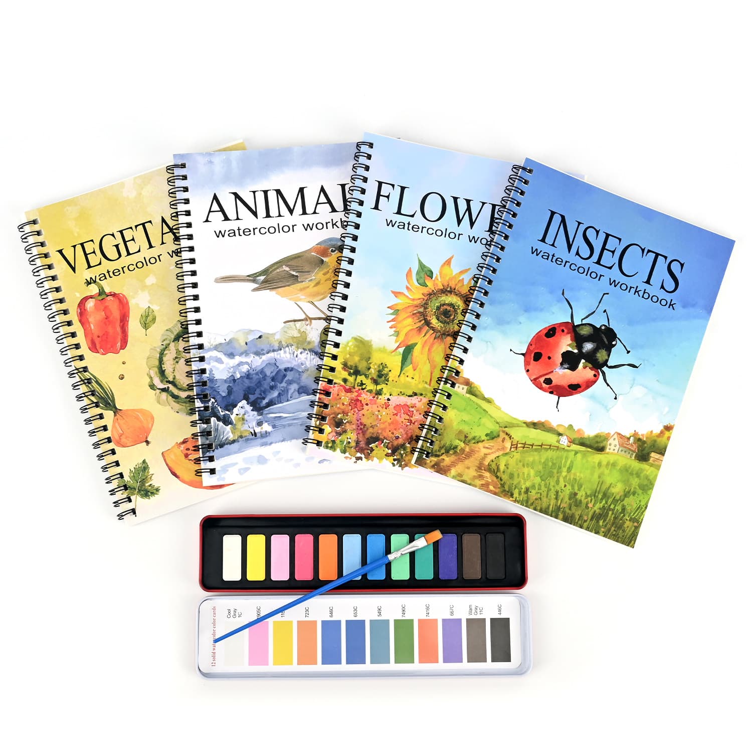 Cross-border New Watercolor Workbook, 14-Page Watercolor Paper Dedicated Coloring Exercise Book