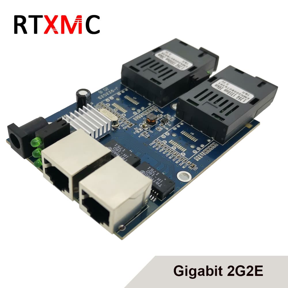 Gigabit 2-fiber 2-electric single-mode single-fiber SC/SFP switch fiber optic transceiver gigabit optical converter motherboard PCBA