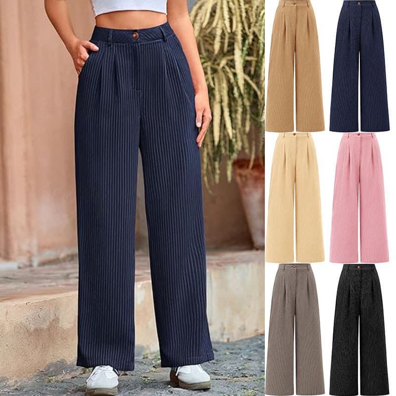 Cross-border European and American Amazon striped suit pants for business commuting autumn new loose casual women's trousers for women
