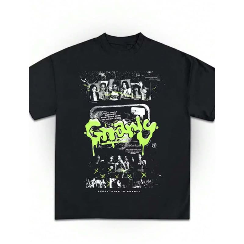 European size women's fashion T-shirt base layer inner top KATSEYE 'Gnarly' Vintage Bootleg