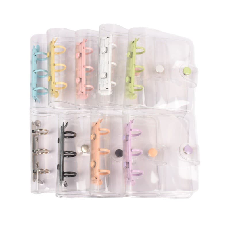 A8 Transparent PVC Cover 3-Hole Loose-Leaf Notebook Student Photo Album Idol Scrapbook Binder