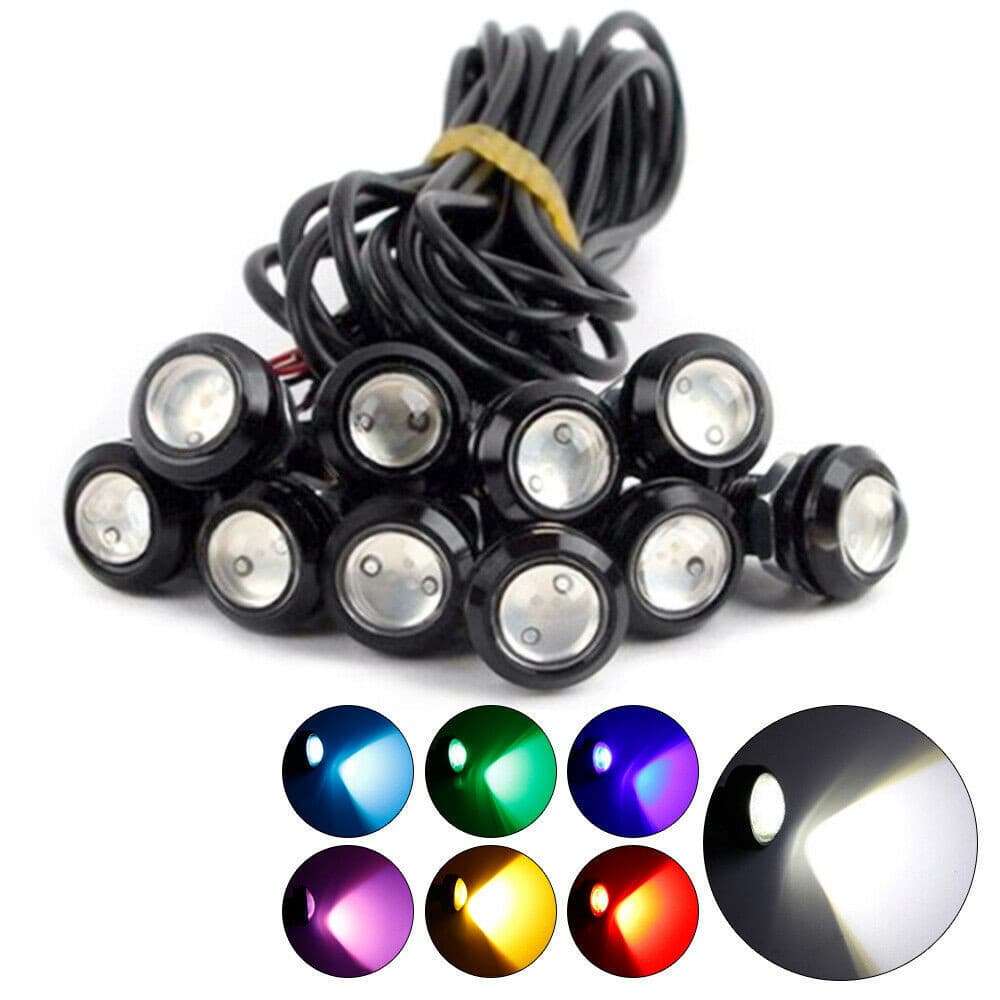 Cross-border Eagle Eye LED Car Bulb, Motorcycle 18mm Eagle Eye Light, Ultra-thin Eagle Eye, Waterproof, Amber