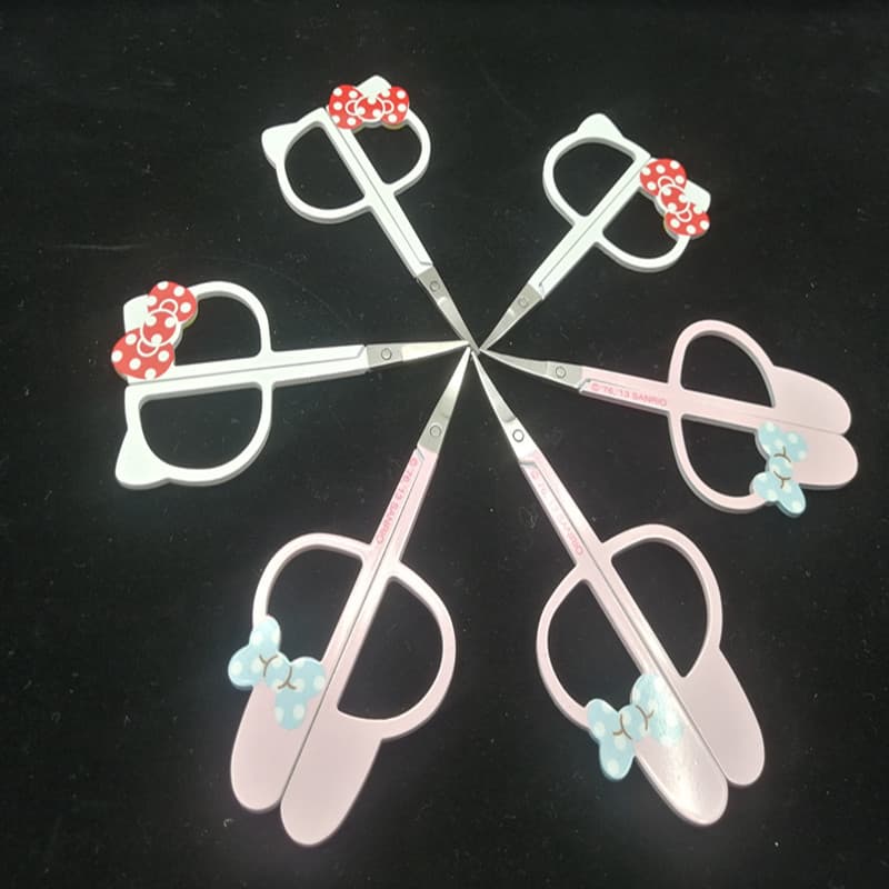 Cartoon Eyebrow Trimming Scissors Korean Style Makeup Scissors KT Cat Beauty Small Scissors Portable Cosmetic Tool