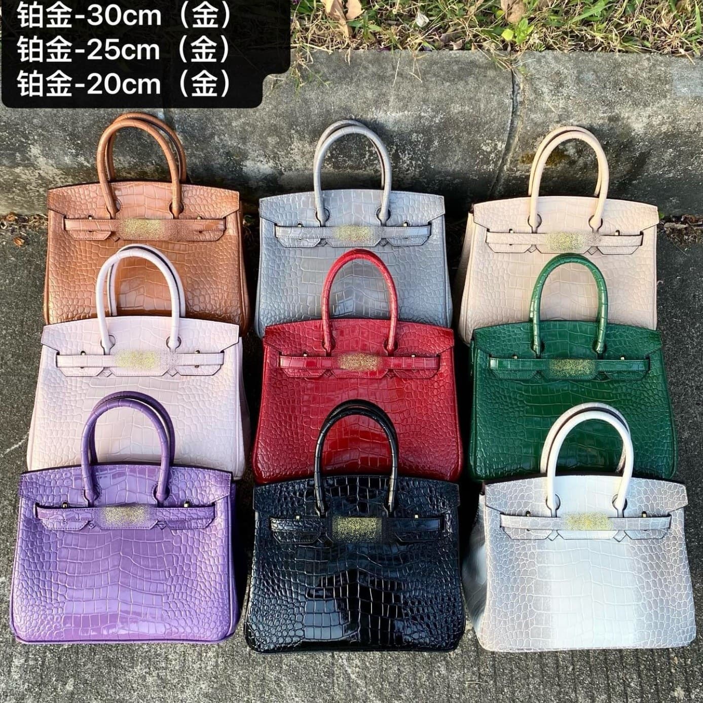In Stock Cross-Border Hot Selling Crocodile Pattern Platinum Bag European and American Fashion Handbag Women Large Capacity Commuter Crossbody Bag