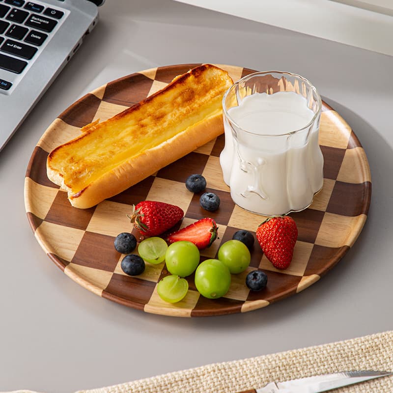 Checkerboard tray, round plate, breakfast bread, Western-style dinner plate, sunflower seed and cashew nut plate, afternoon tea water fruit and dried fruit plate.