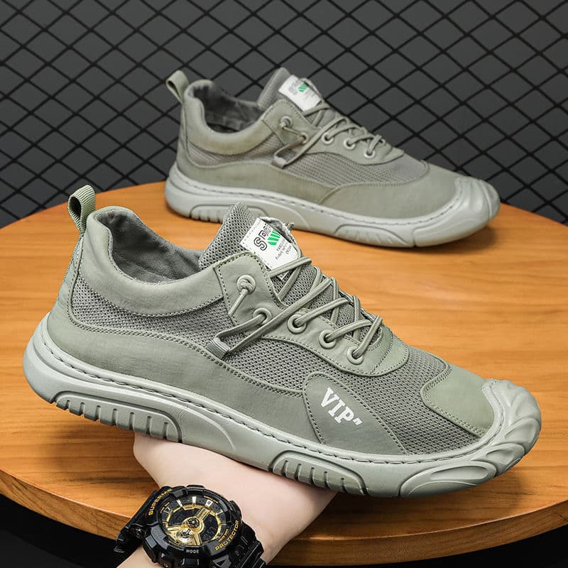 Summer Thin Mesh Breathable Men's Shoes Wholesale Outdoor Work Labor Protection Shoes Trendy Comfortable Lightweight Running Sports Shoes