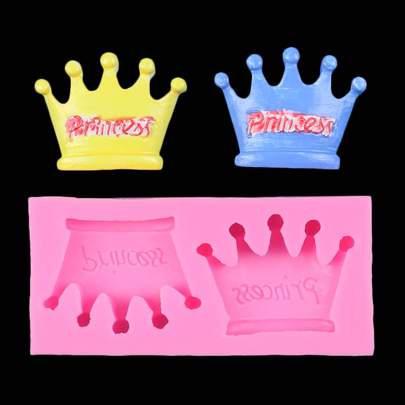 DIY Two-Link Crown Fondant Cake Baking Mold Cake Decoration Clay Chocolate Biscuit Silicone Mold