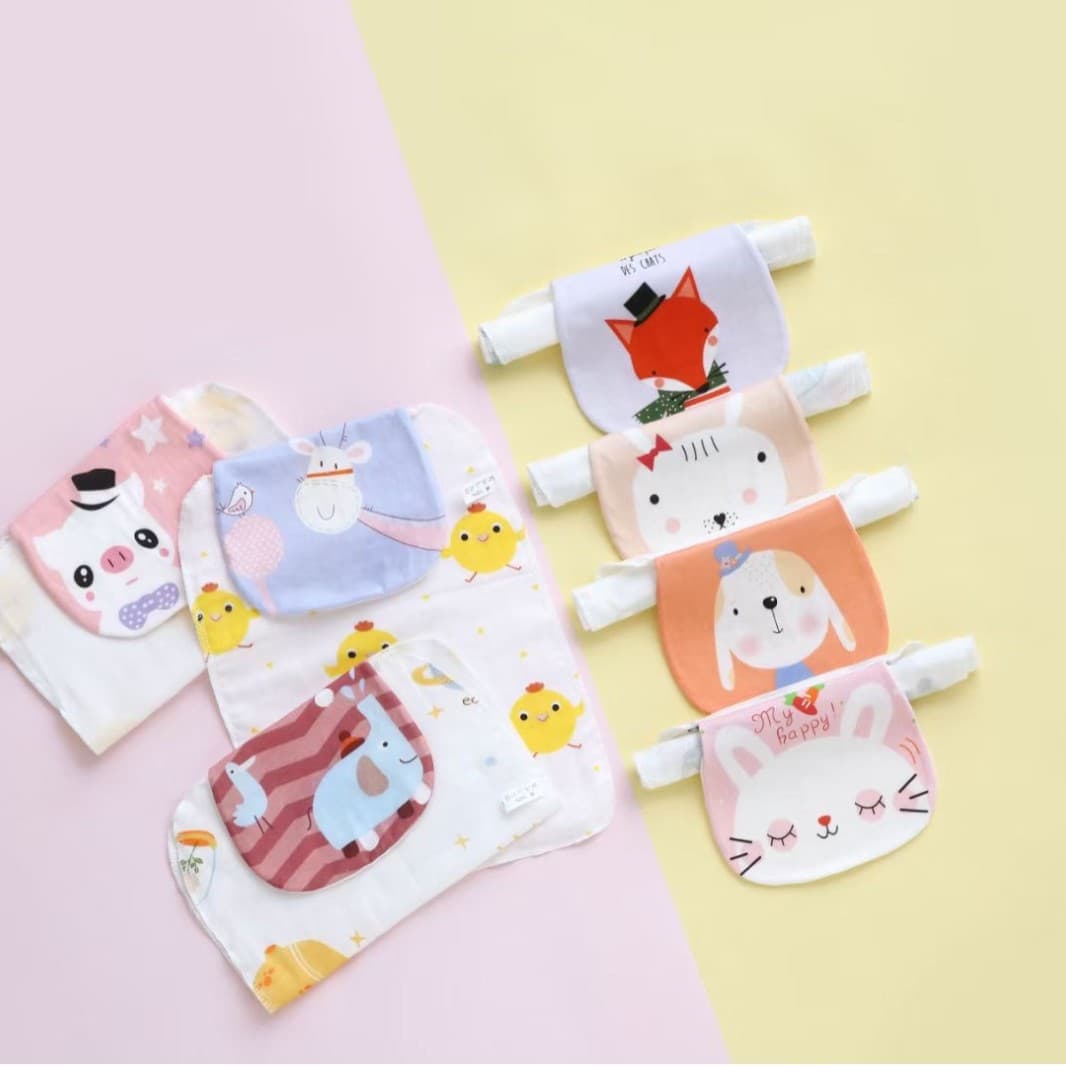 Sweat-proof towel for infants and children with six layers of gauze sweat-absorbent towel, type A pad sling, kindergarten household baby super soft cotton gauze