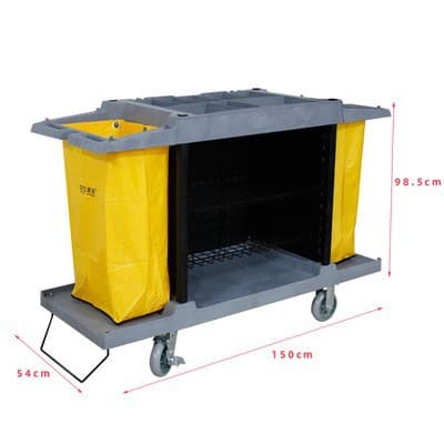 Baiyun Plastic Bilateral Service Cart with Doors, Available in Large and Small Sizes for Work and Waste Collection