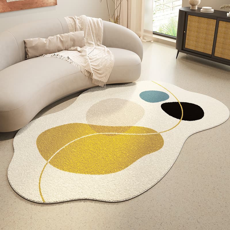 Light luxury high-end irregular cashmere carpet large area full-cover living room special-shaped carpet water-absorbent non-slip coffee table blanket