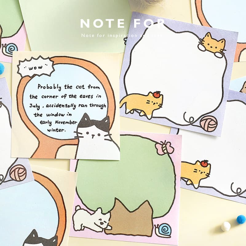 NOTE FOR 100 Sheets Sticky Notes Relaxing is the Real Deal vol.2 Cute Animal Illustration Memo Writing Paper