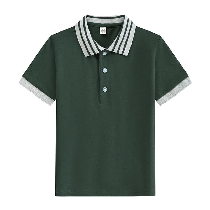 Kids Long Sleeve Cotton White Polo Shirt for Boys and Girls, School Uniform for Primary and Middle School Students