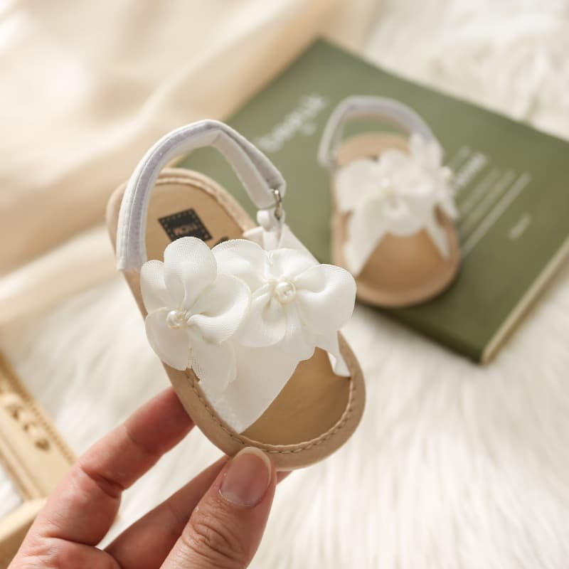 2026 New Style Girls' Sandals, Floral Korean Style Princess Toddler Shoes, Soft Sole, Cross-border E-commerce, 0-1 Year Old Baby Shoes