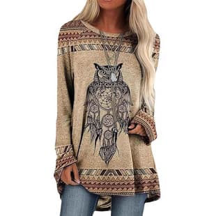 Cross-Border Bestseller 3D Printed Women's Round Neck Long Sleeve T-Shirt, Loose Casual Women's Top, Digital Print T-Shirt