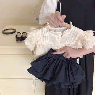 Girls Summer Set 2024 New Kids Fashion Thin Baby Girl Summer Shorts Two-Piece Clothes