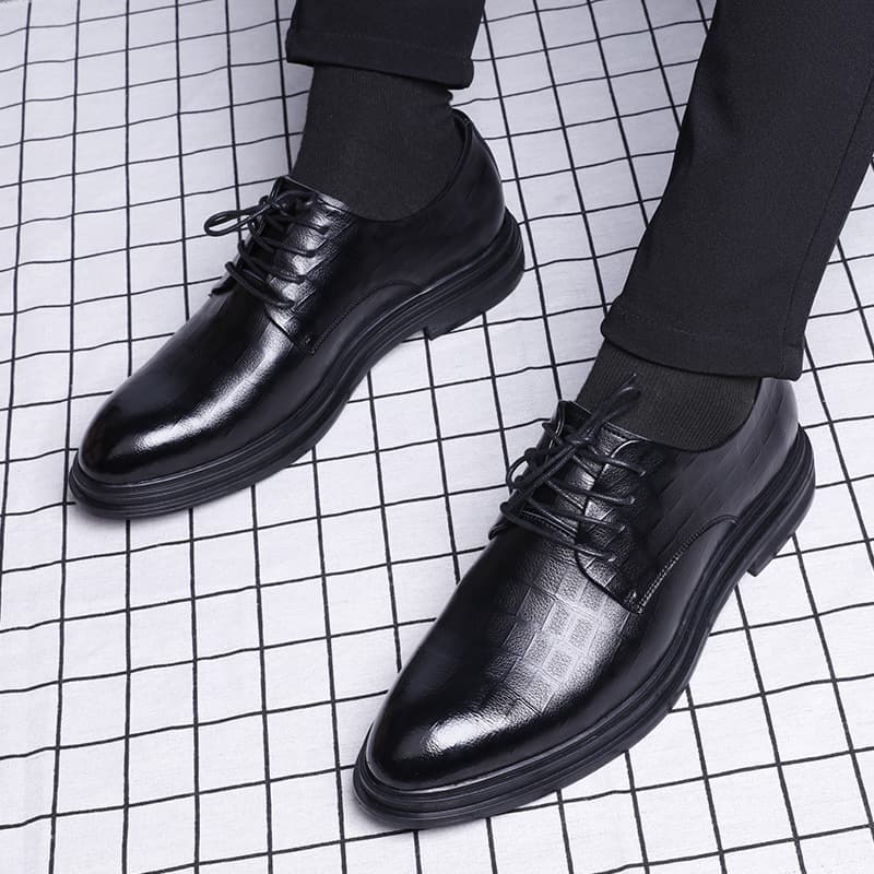 Summer business formal leather shoes men's casual British groom's genuine leather soft sole increased suit wedding shoes foreign trade cross-border