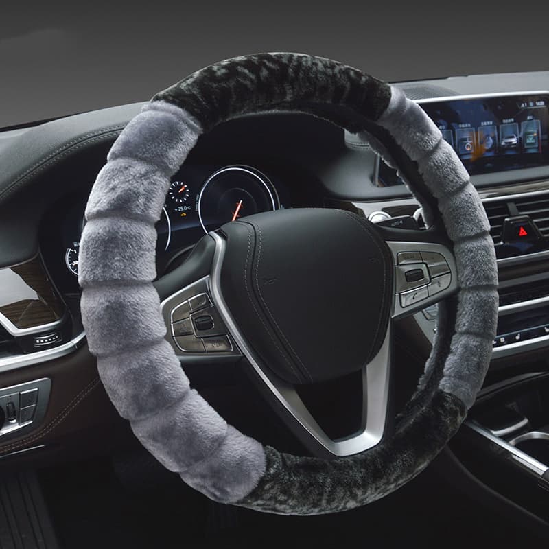 New Car Steering Wheel Cover Winter Short Plush Anti-Slip Warm Universal Steering Wheel Cover