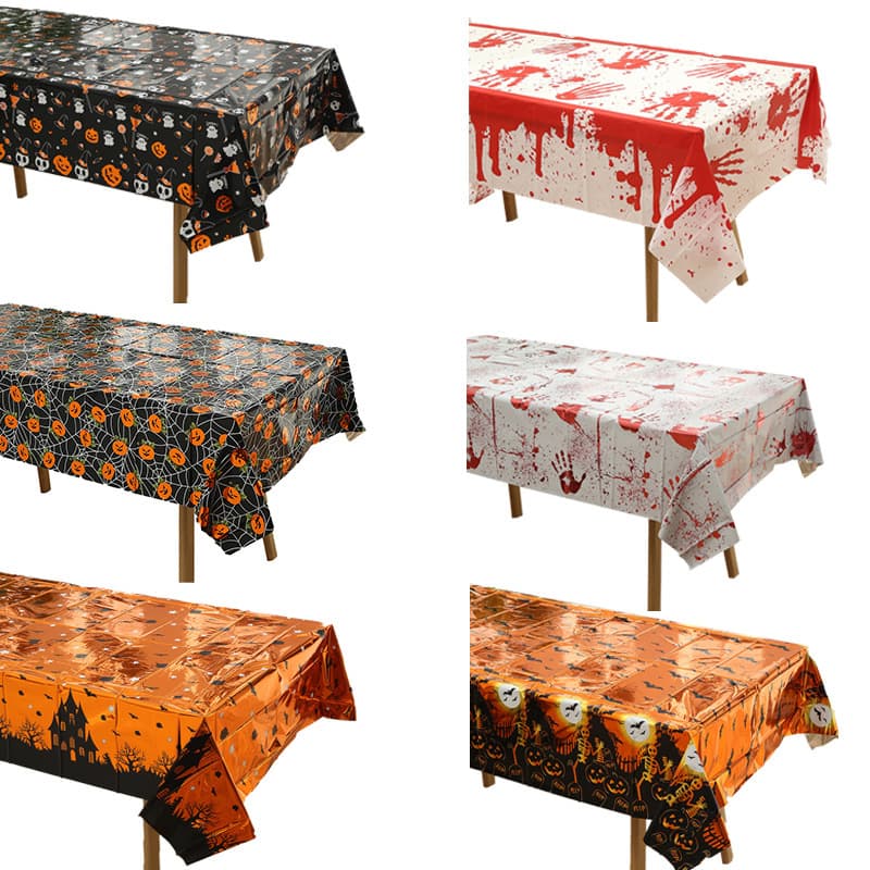 Halloween tablecloth skull MCPP tablecloth PEVA spider tablecloth party event decoration background wall layout exterior
