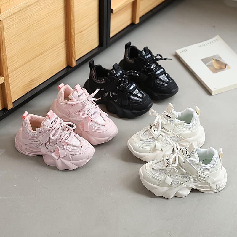 Children's Chunky Dad Sneakers 2026 Spring New Arrival Boys' Casual Anti-Slip Sports Shoes Girls' Versatile Athletic Shoes