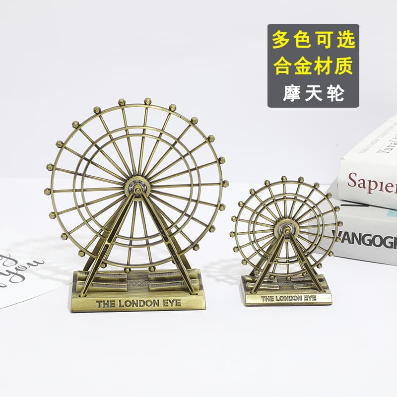 Cross-border New Ferris Wheel Ornament Home Decoration Scenic Tourist Souvenir Craft Metal Building Model