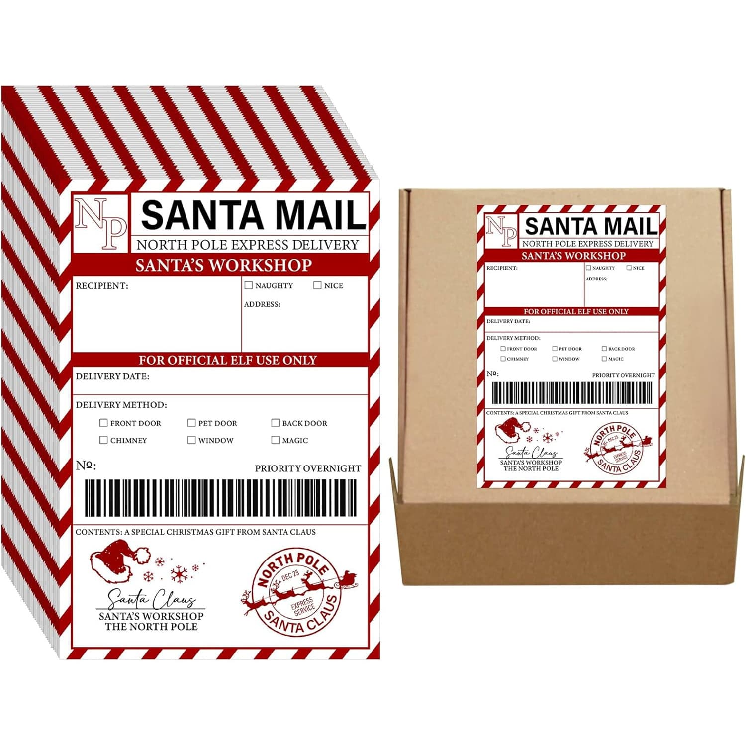 Christmas-themed gift label stickers, Christmas party gift tags, and party gift decorations