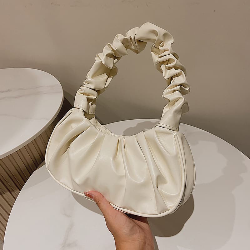 Bags for women 2025 new Korean version single shoulder dumpling bag French bag fashion cloud bag pleated portable armpit bag