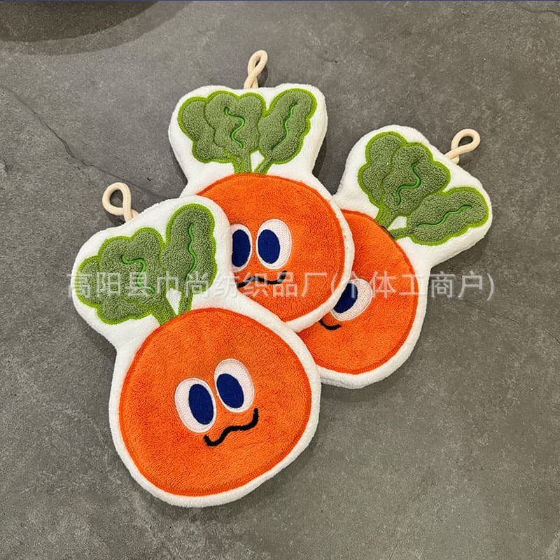 Carrot hand towel coral fleece, Mayday Ashin's ingredient, bathroom and kitchen hand towel