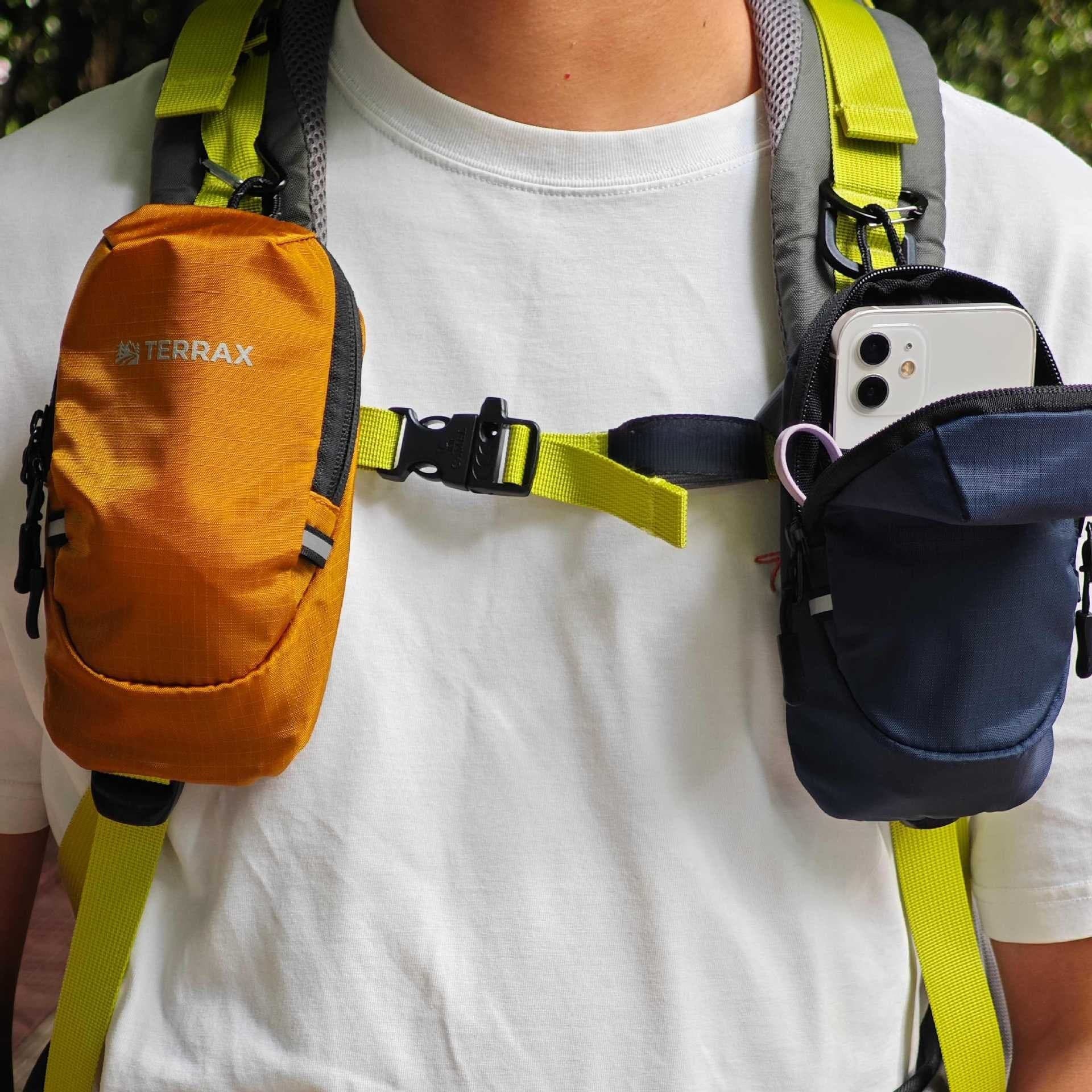 Outdoor Backpack Shoulder Strap Accessory Pouch Phone Bag Travel Hiking Waist Bag Shoulder Bag Storage Attachable Bag for Men and Women