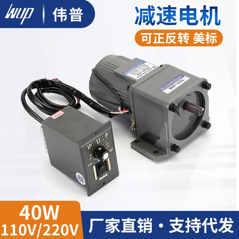 WUP Geared Motor 40W 110V Variable Speed Motor M540-401 Stepless Speed Control Gear Reduction Motor