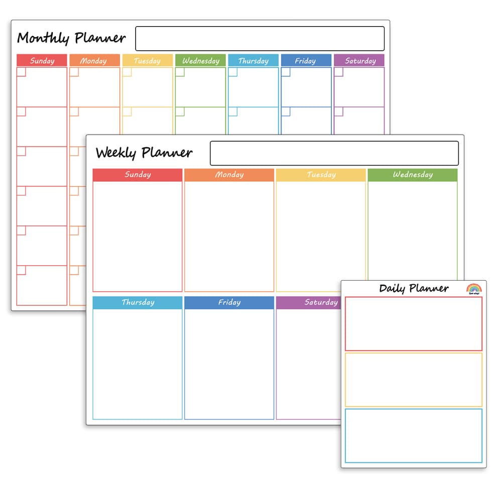 In-stock PET erasable film creative minimalist monthly/weekly calendar with English planner, multi-functional magnetic good habit drawing board.