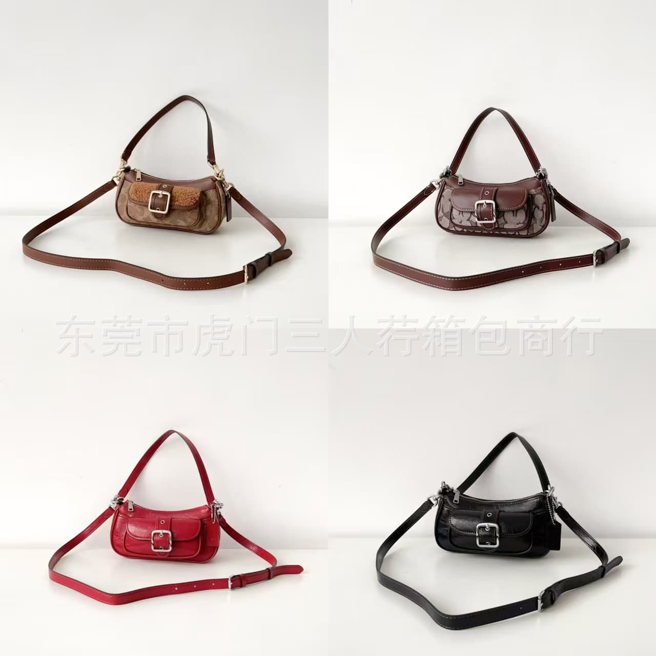 Outlet New Ashton Baguette Underarm Bag Fur Patchwork Shoulder Handbag Crossbody Baguette Motorcycle Bag