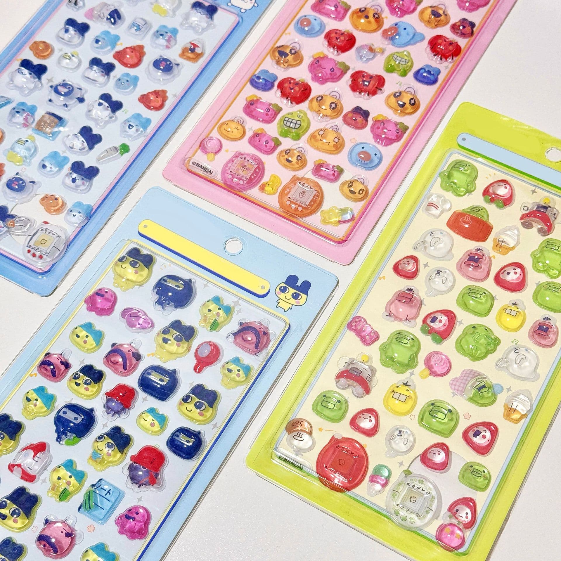 3D Tamagotchi Embossed Sticker Gem Crystal Sticker Cute Phone Sticker Children's Reward Sticker for Girls
