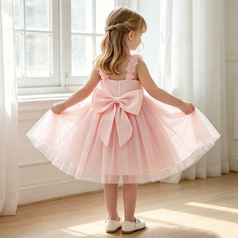 Girls' Sweet and Cute Flower Girl Princess Dress Kids' Dress 2026 New Summer Birthday Dress Party Dress