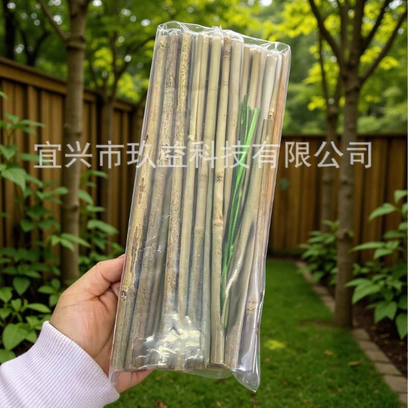 Sample Green Flower Arrangement Sticks, Natural Bamboo Plant Support Rods, Green Bamboo Straws, Yellow Bamboo Straws Sample