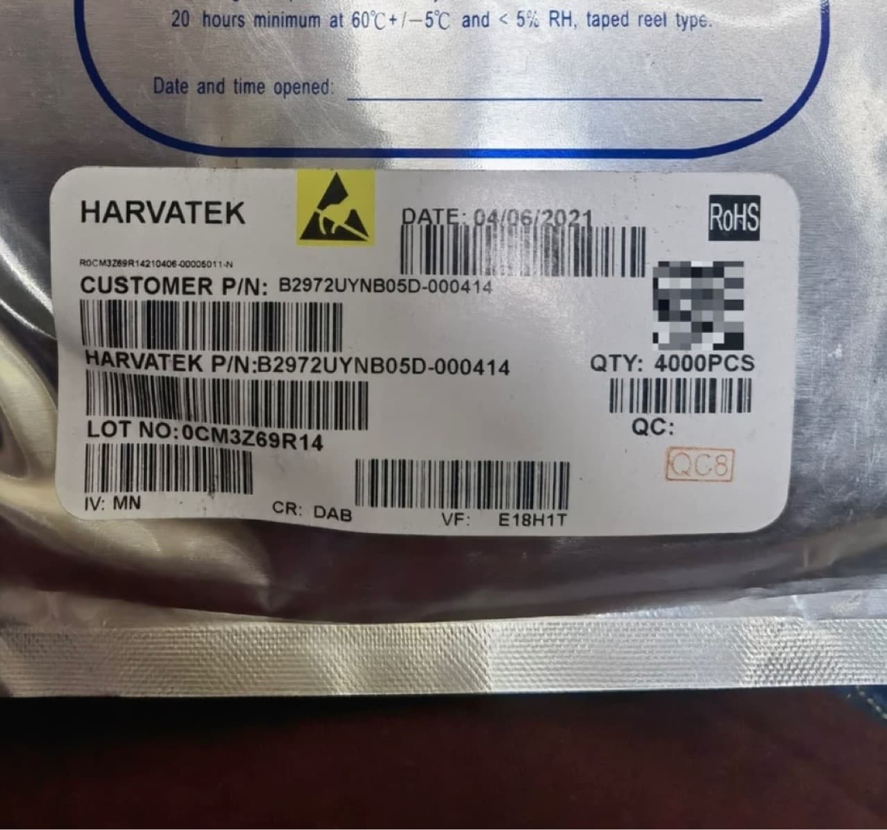 B2972UYNB05D-000414 Harvatek Taiwan 0603 yellow-blue dual-color single unit foggy LED