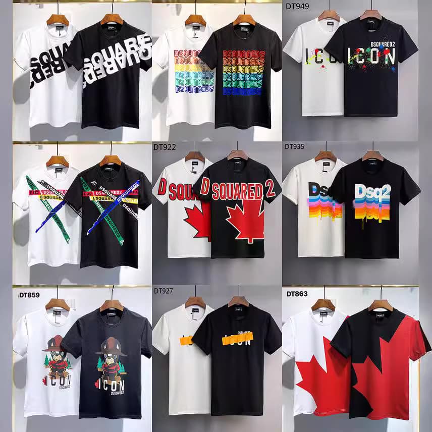 DSQ Trendy U Brand A Style RE D2 Amazon Export Printed Men's Short Sleeve T-Shirt Factory DSQ CATEND