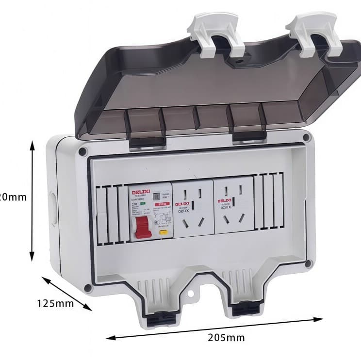 Splash-proof box waterproof rainproof with 5-hole socket outdoor waterproof box 86-type outdoor socket bathroom waterproof socket