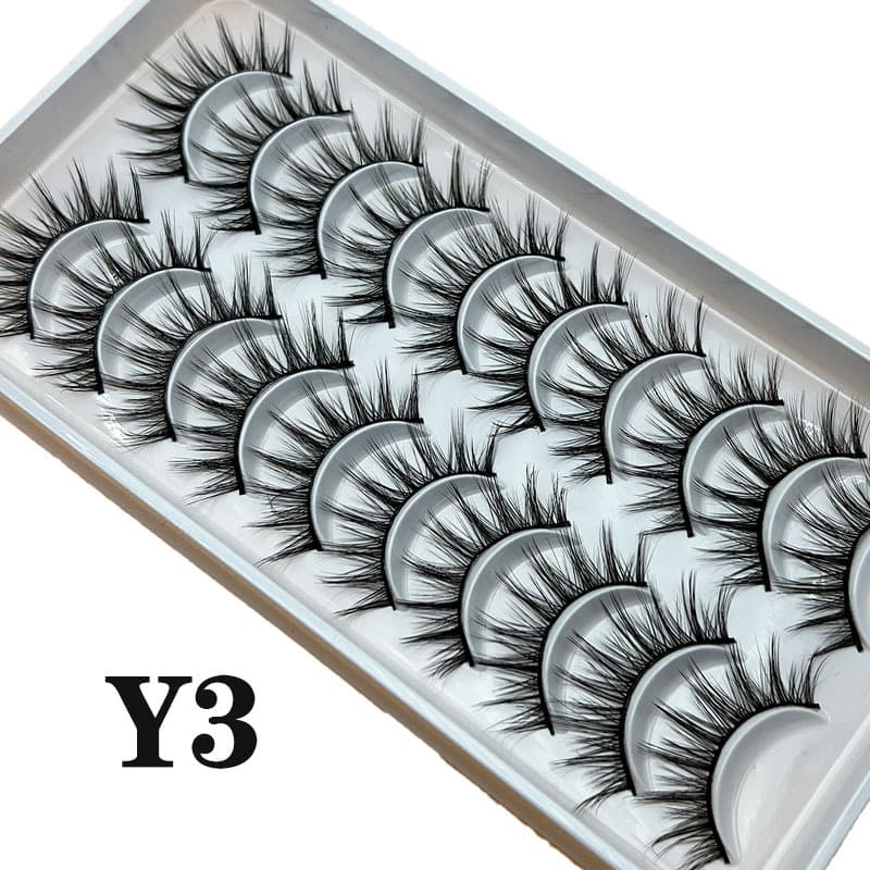 Dingsen False Eyelash Factory Cross-Border Stable Supply 10 Pairs Natural Makeup COS Little Demon Eye Lashes