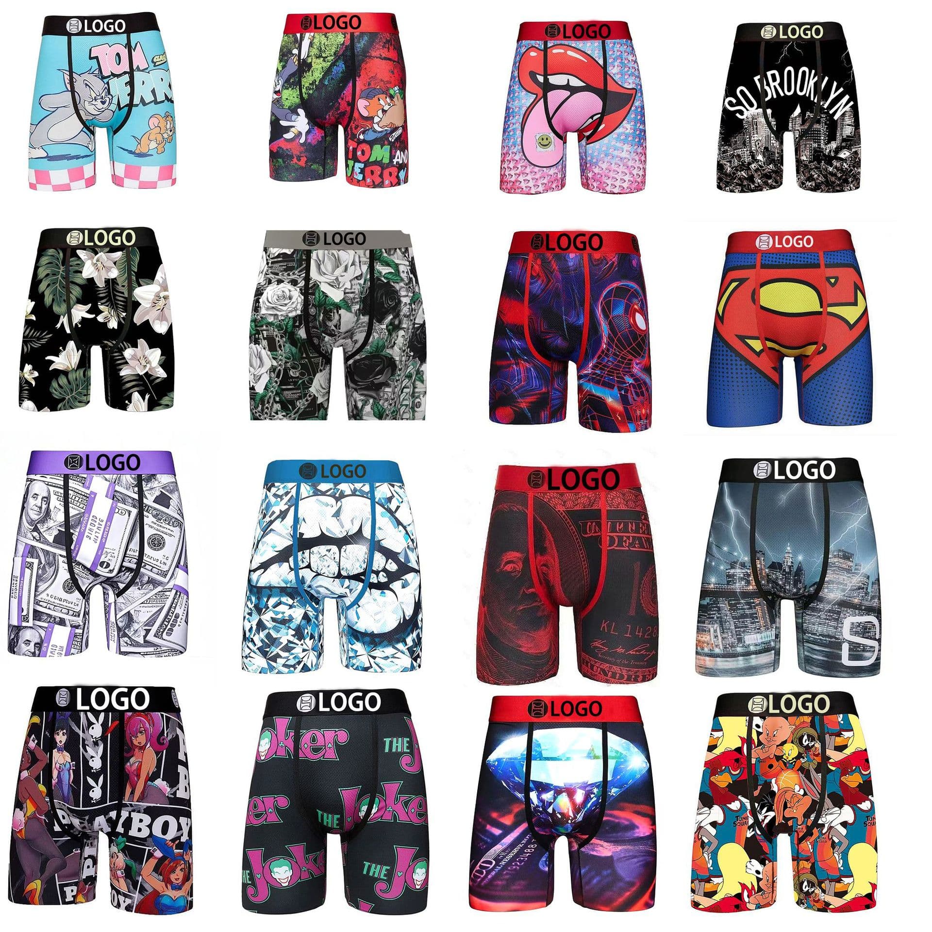 [Cross-border Bestseller] American trendy brand PSD men's printed underwear sports running fitness boxer briefs