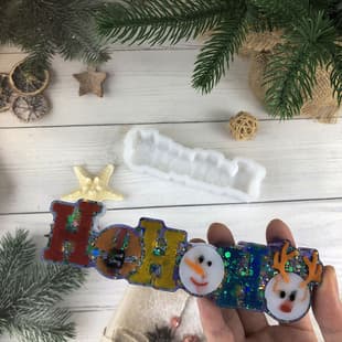 X1114 HOHOHO Snowman Ornament Decorative Cement Plaster Mold DIY